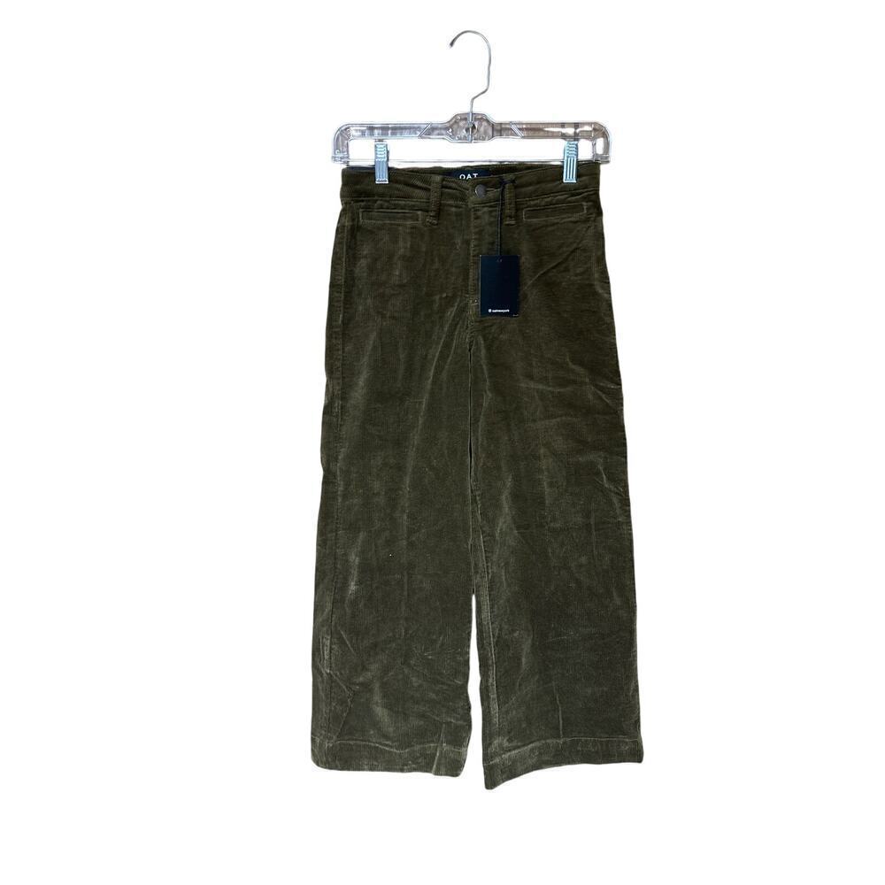 OAT NY High Rise‎ Wide Leg Cropped Corduroy Pants Casual Streetwear Size 25 NWT